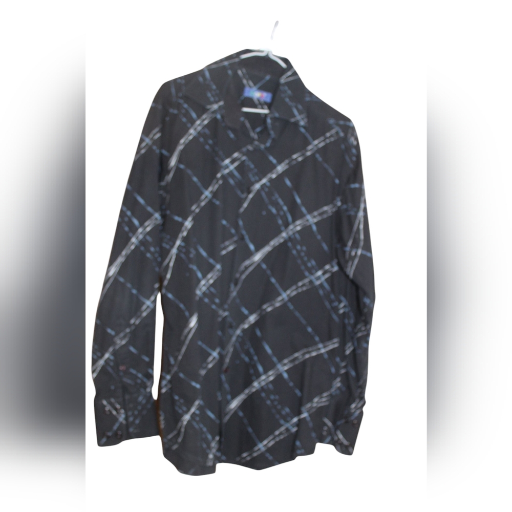 Black and White Plaid Button-Up Shirt